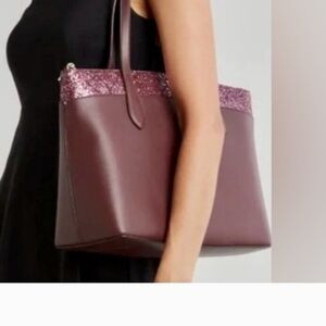 Kate Spade Handbag Burgundy With Glitter